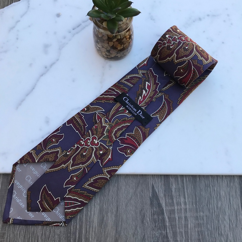 Christian Dior Paisley Silk Tie #682